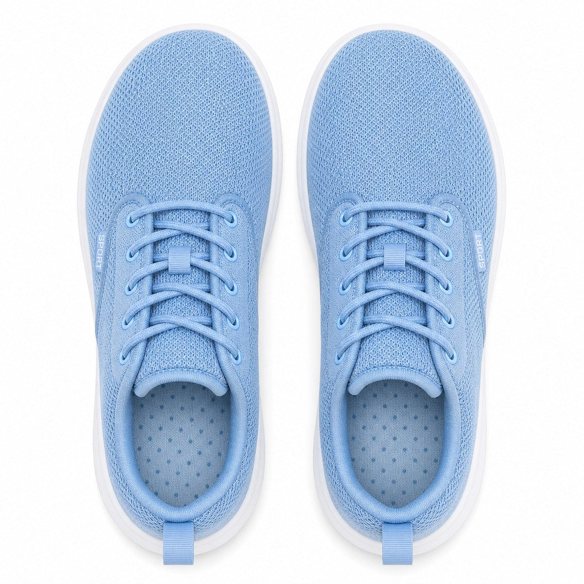 Freestep Womens Wide Toe Walking Shoes Sky Blue Top Down Detail