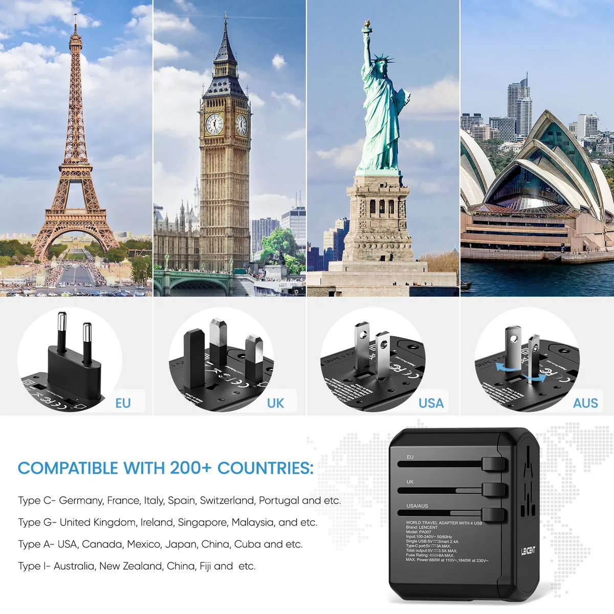 All-In-One Travel Power Adapter (Universal)