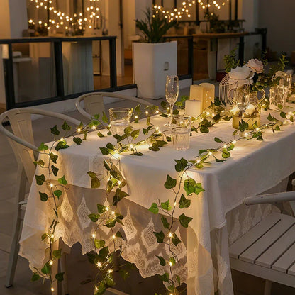 Garland Vine String Lights - Leaf Vine LED, Warm White