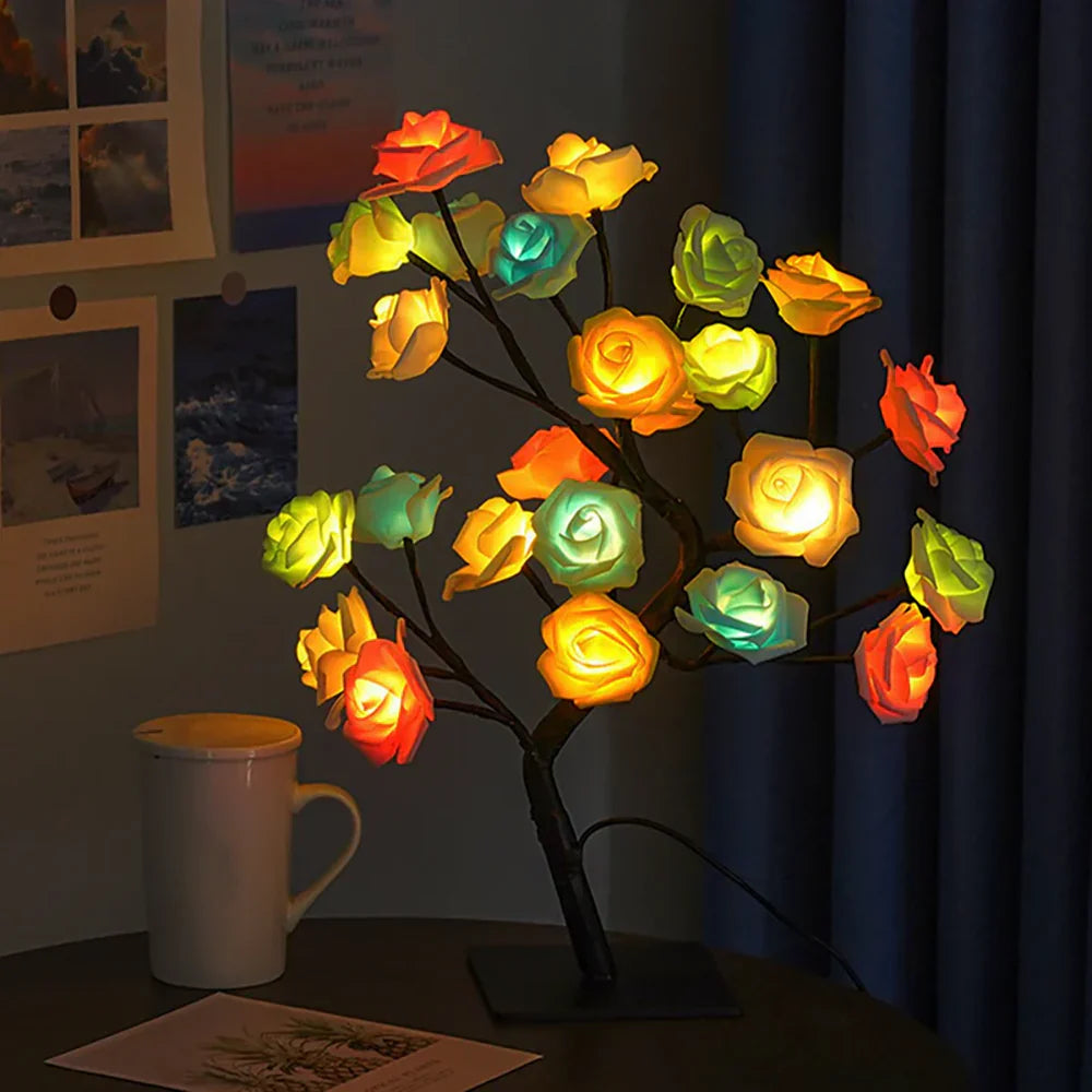 Rose Tree Lamp - LED Blossom Bonsai, Warm White