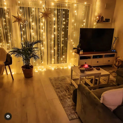 Fairy Curtain String Lights - Warm LED Curtain, Indoor/Outdoor