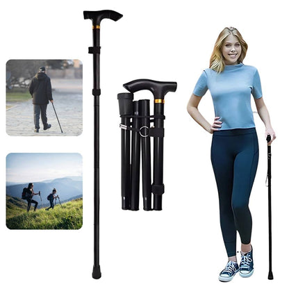 StrideAid Folding Telescopic Walking Stick | Adjustable Cane