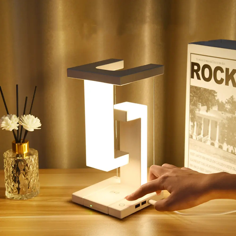 Aetherlight Wireless Charger Lamp - LED Desk Light, Qi-Compatible