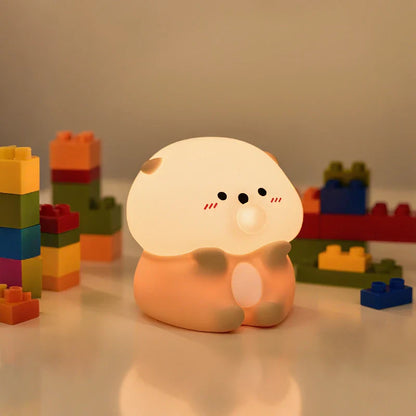 SqueezeBuddies Night Light - Soft Silicone, Tap-Dimmable