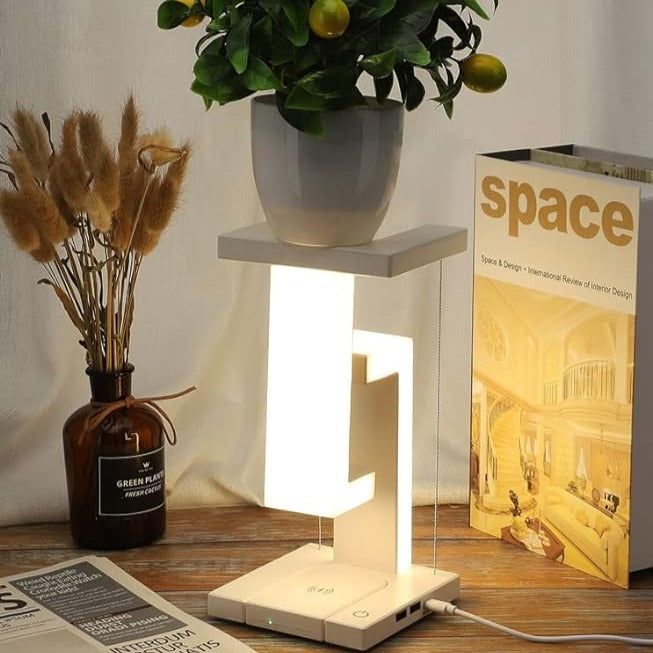 Aetherlight Wireless Charger Lamp - LED Desk Light, Qi-Compatible