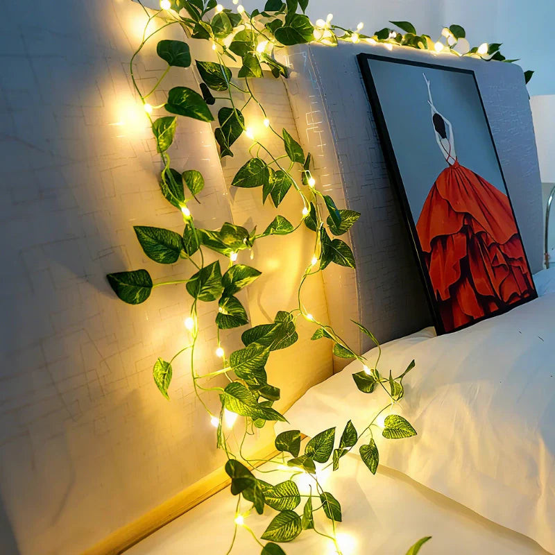 Garland Vine String Lights - Leaf Vine LED, Warm White