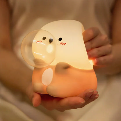 SqueezeBuddies Night Light - Soft Silicone, Tap-Dimmable