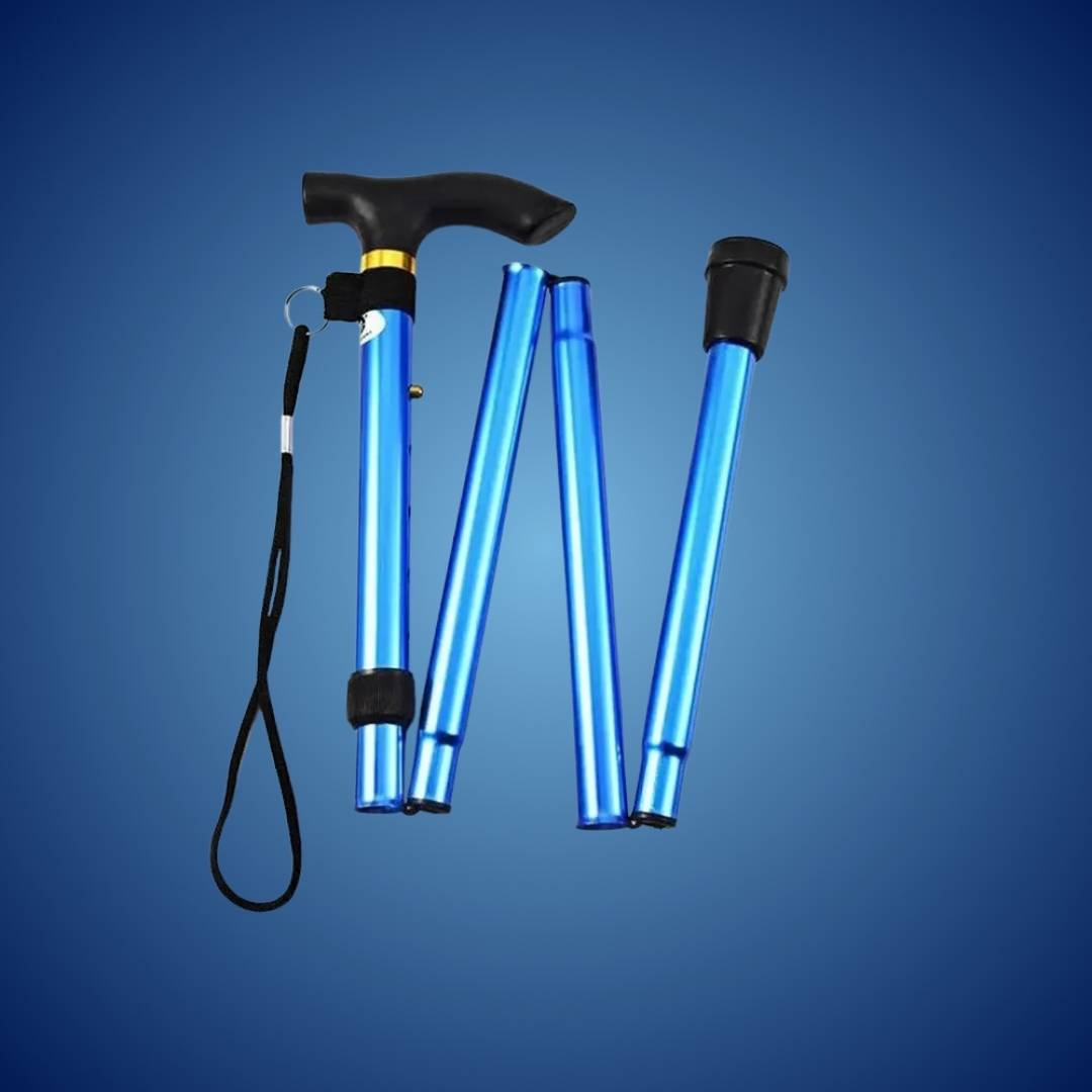 StrideAid Folding Telescopic Walking Stick | Adjustable Cane