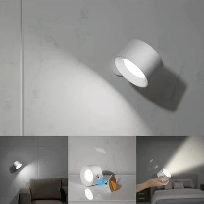 EasyStick Cordless Wall Lamp - Rechargeable LED, 360° Rotatable