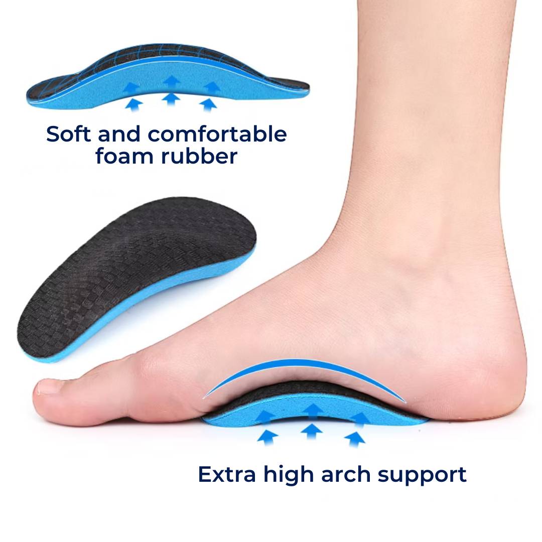 SoleEase High Arch Support Shoe Inserts - Soft Foam Cushioning