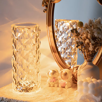 Sparkling Crystal Touch Lamp - Remote Colors, Dimmable, USB