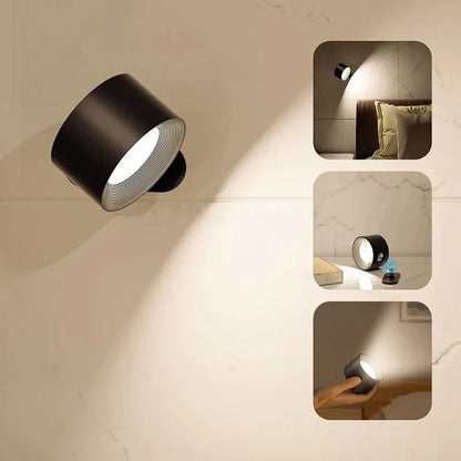 EasyStick Cordless Wall Lamp - Rechargeable LED, 360° Rotatable