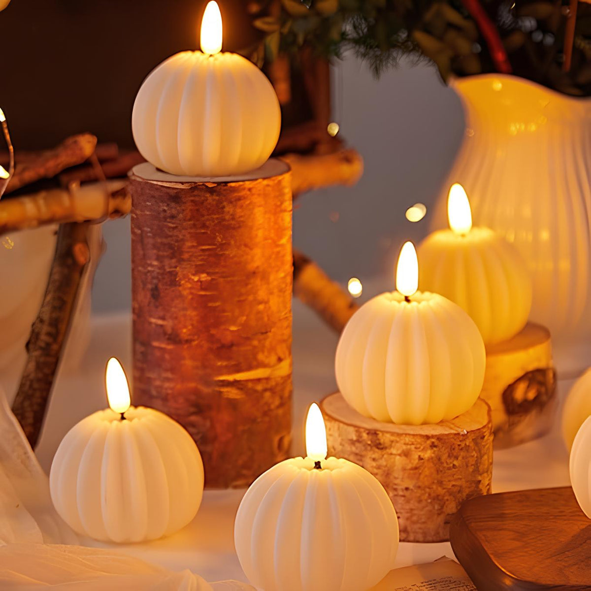 Flameless Block LED Candles - LED Set, Remote & Timer