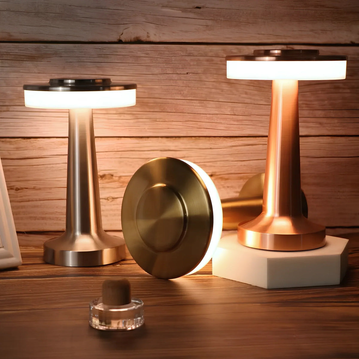 Retro Bar Table Lamp - Rechargeable LED, Touch Dimming