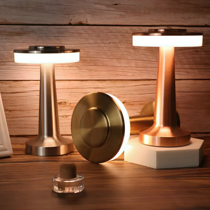 Retro Bar Table Lamp - Rechargeable LED, Touch Dimming
