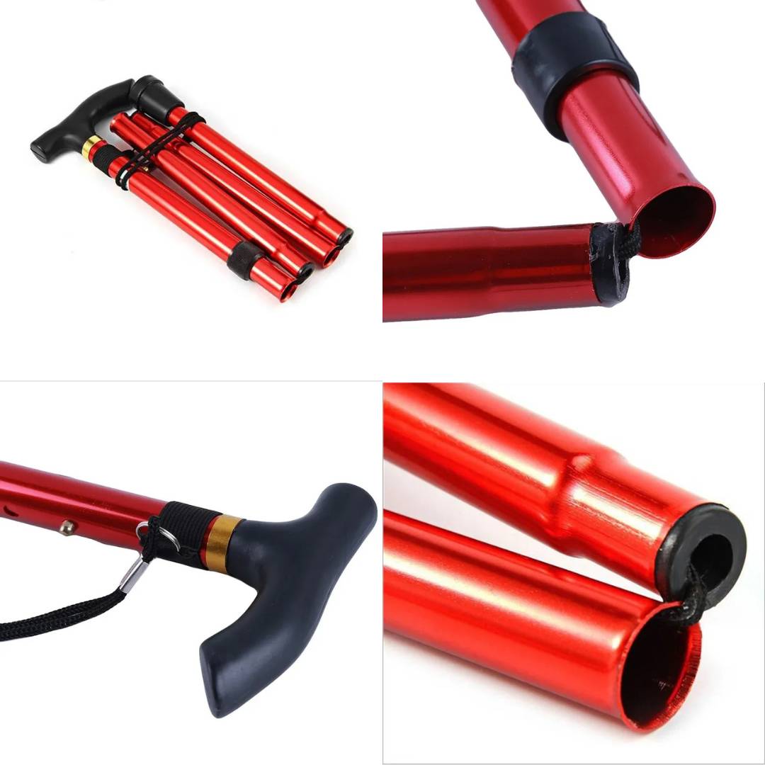 StrideAid Folding Telescopic Walking Stick | Adjustable Cane