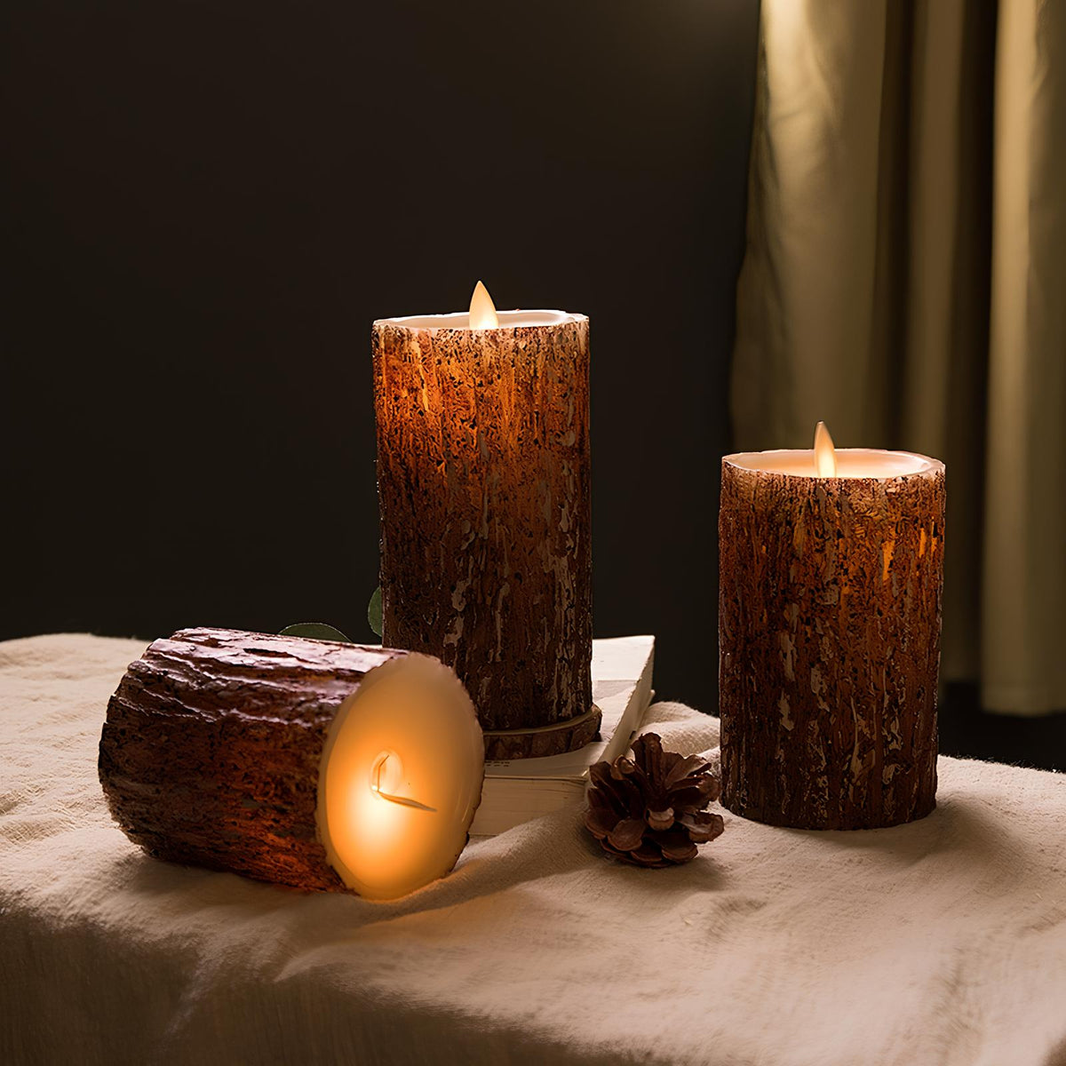 Flameless Block LED Candles - LED Set, Remote & Timer