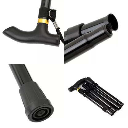 StrideAid Folding Telescopic Walking Stick | Adjustable Cane