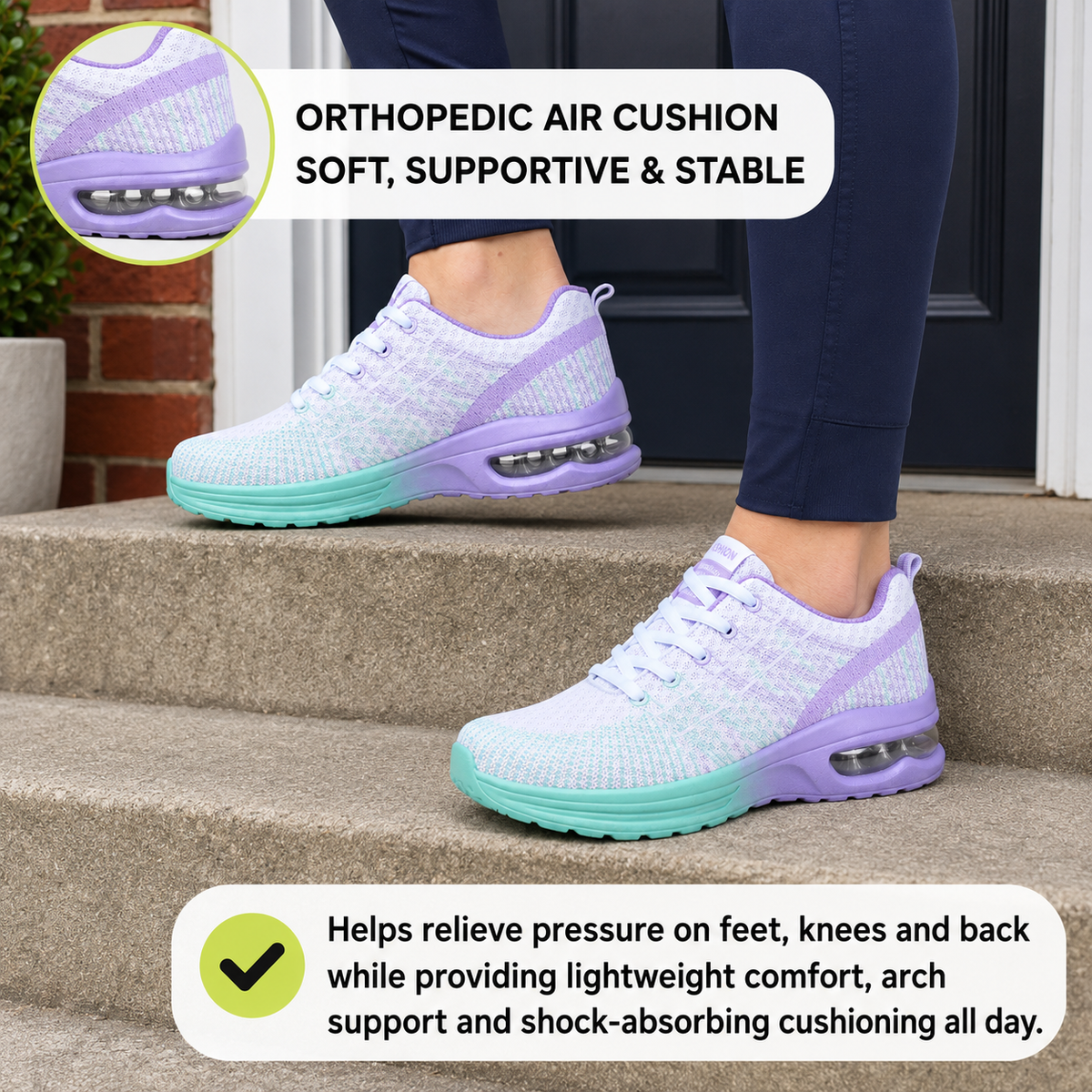 AiroStep Women's Air Cushion Orthopedic Sneakers
