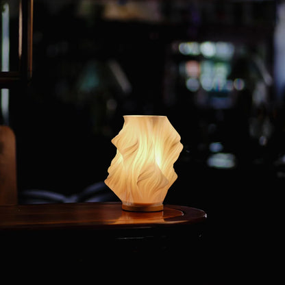 Serene Wavecrest Lamp - Sculpted Shade, Warm/Natural Light