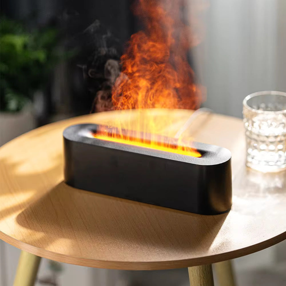 HumidiFire Flame-Effect Humidifier - LED Mist, Aromatherapy