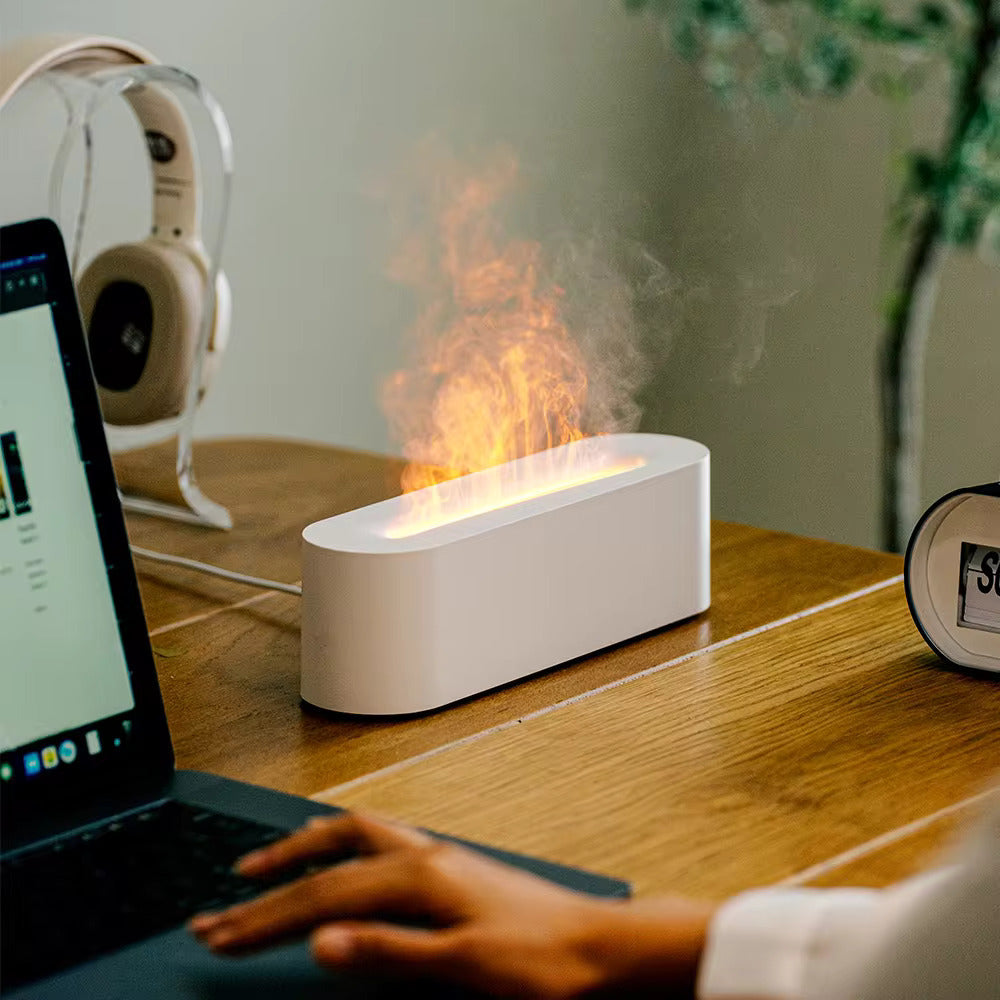 HumidiFire Flame-Effect Humidifier - LED Mist, Aromatherapy