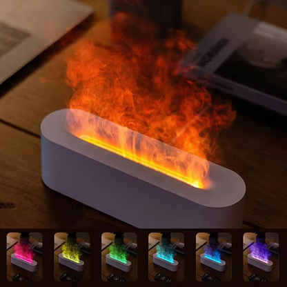 HumidiFire Flame-Effect Humidifier - LED Mist, Aromatherapy