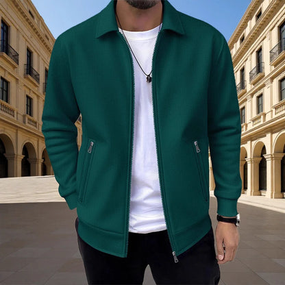 Elton Men's Waffle-Knit Zip Jacket