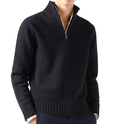 Rocca Men's Chunky Half-Zip Jumper - Black