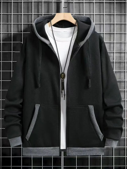Navarro Men's Zip-Up Hoodie - Black