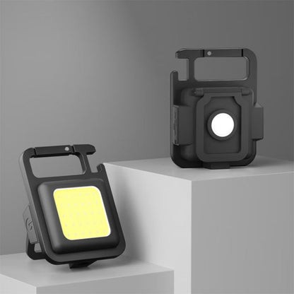 Mini Keychain Flashlight - COB LED, Rechargeable, Bottle Opener