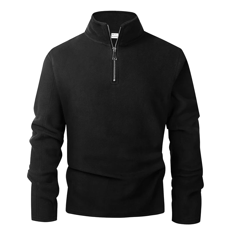 Solano Men's Fleece Quarter-Zip - Black front