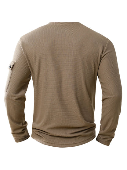 Lugo Men's Waffle Henley Long-Sleeve Top