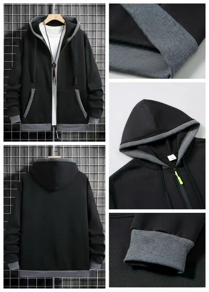 Navarro Men's Zip-Up Hoodie - Black details