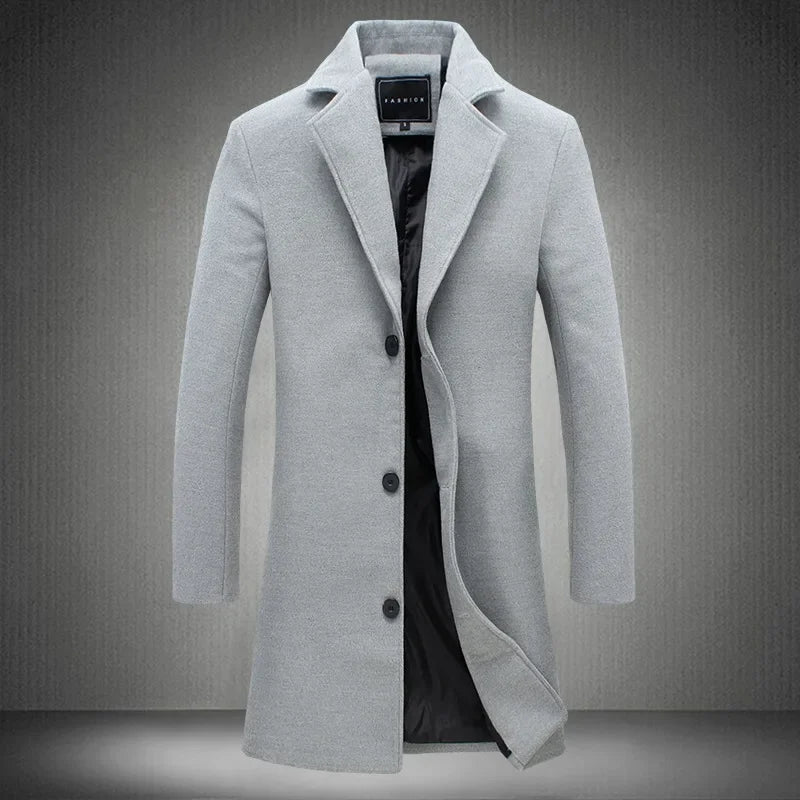 Aurelio Men's Tailored Overcoat - Light Grey