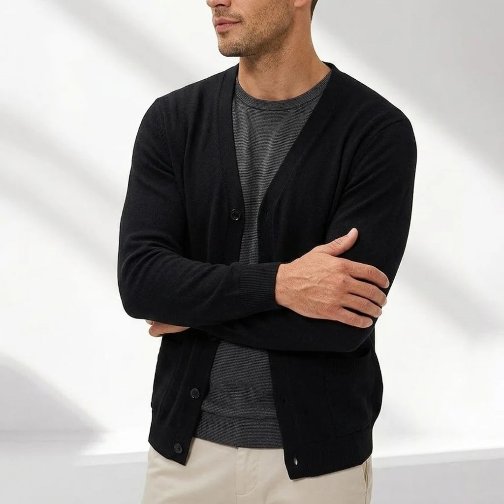 Henry Men's V-Neck Knit Cardigan