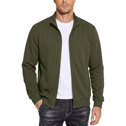 Stratford Men's Stand-Collar Zip Sweat Jacket