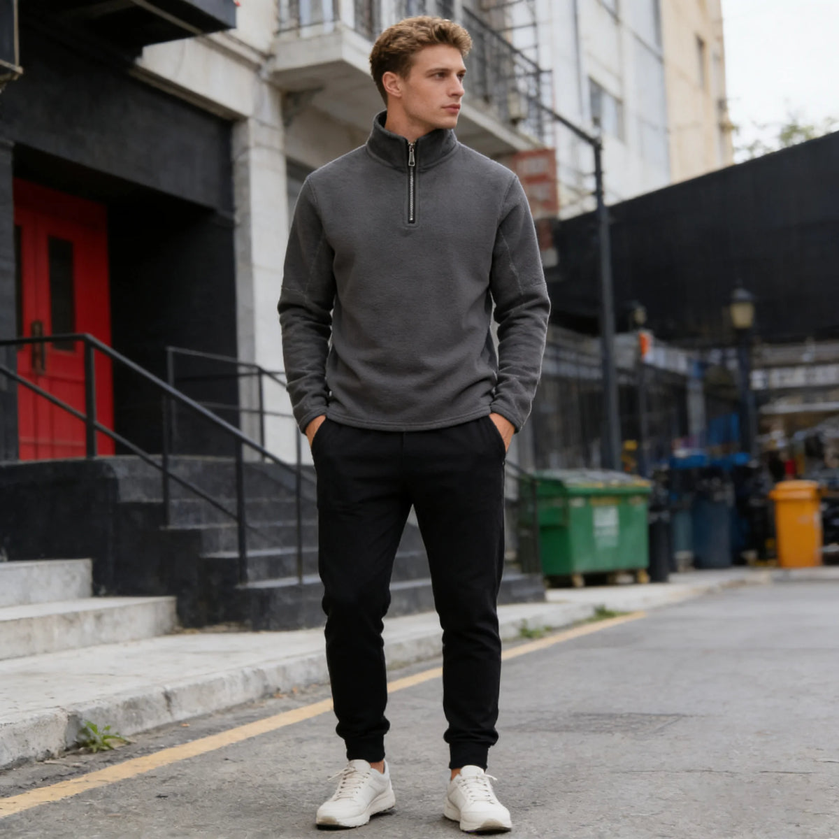 Solano Men's Fleece Quarter-Zip - Dark Grey