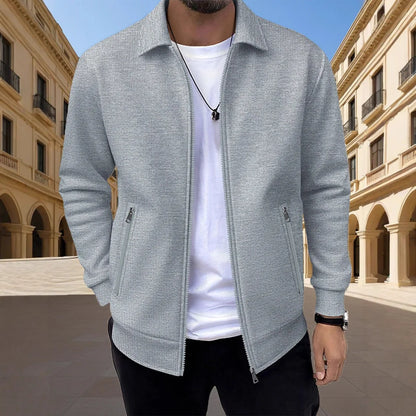 Elton Men's Waffle-Knit Zip Jacket