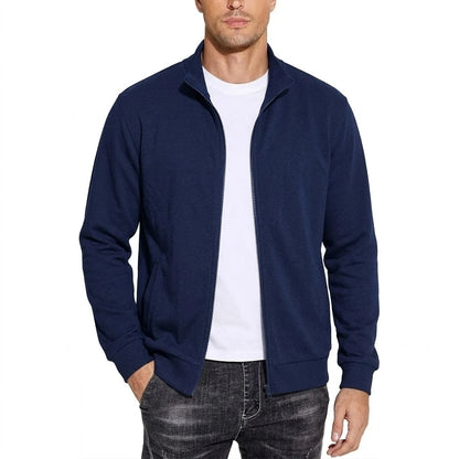Stratford Men's Stand-Collar Zip Sweat Jacket