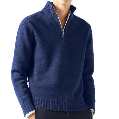 Rocca Men's Chunky Half-Zip Jumper - Navy