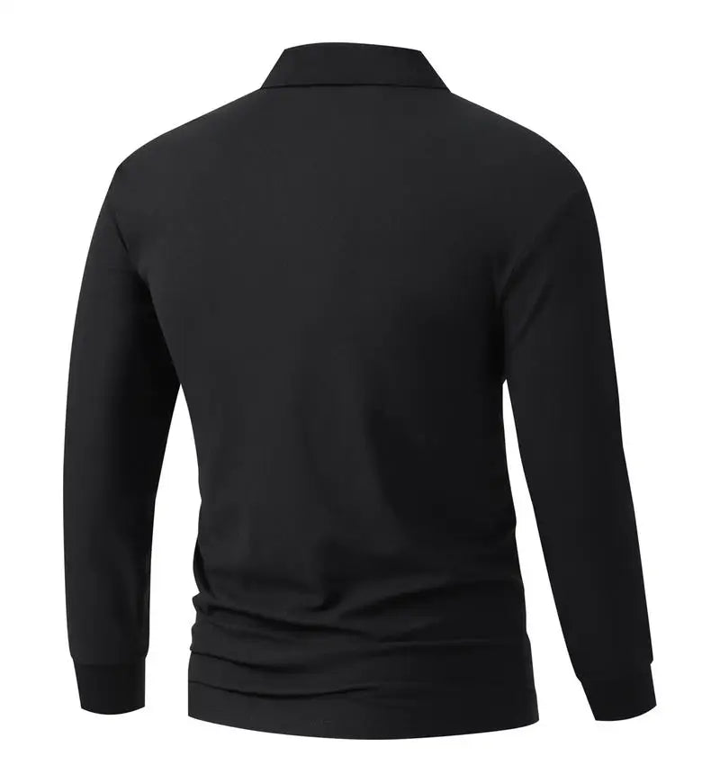 Fitzroy Men's Contrast-Placket Long-Sleeve Polo