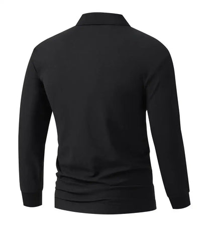 Fitzroy Men's Contrast-Placket Long-Sleeve Polo