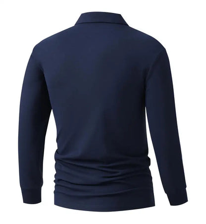 Fitzroy Men's Contrast-Placket Long-Sleeve Polo