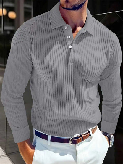 Mayfair Men's Ribbed Long-Sleeve Polo