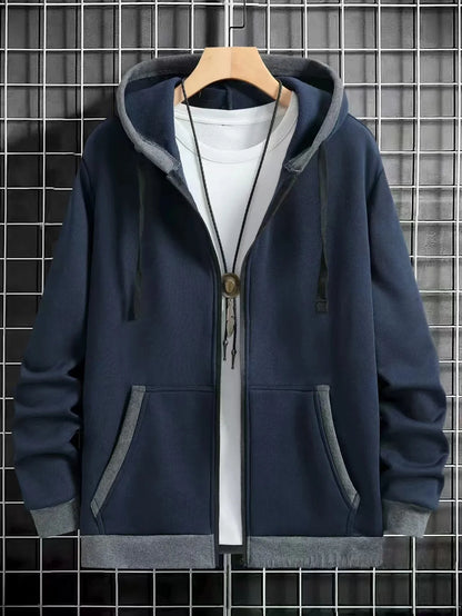 Navarro Men's Zip-Up Hoodie - Navy