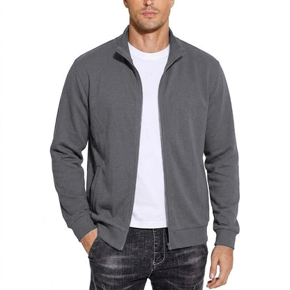 Stratford Men's Stand-Collar Zip Sweat Jacket