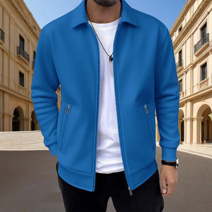 Elton Men's Waffle-Knit Zip Jacket