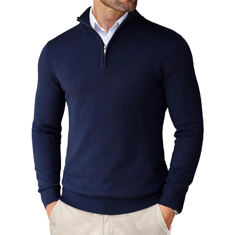 Regent Men's Fine-Knit Quarter-Zip Jumper