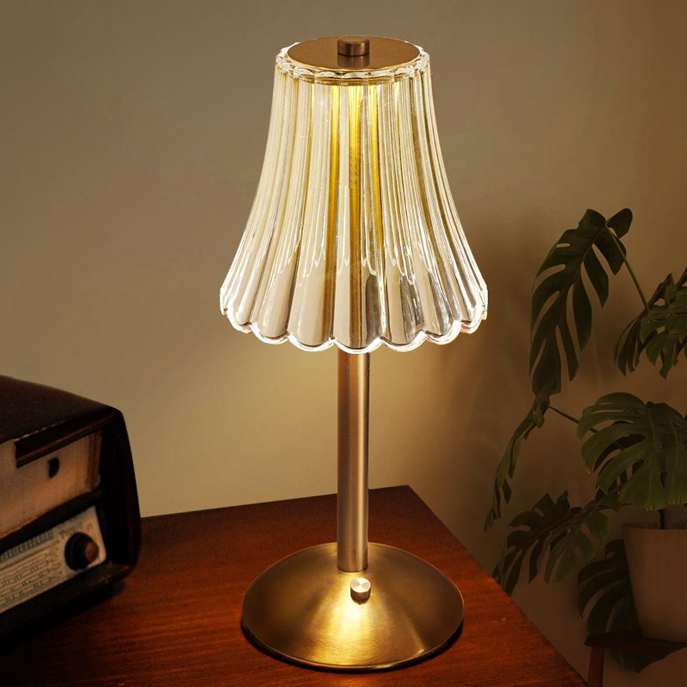 Golden Crystal Table Lamp - LED, Touch Dimmable
